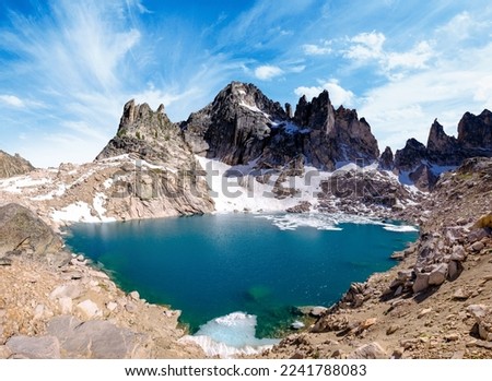 A Panoramic Vista of a Mountain Temple and Alpine Lake in the Heart of the Sawtooth Mountain Range.
Stanley, Idaho