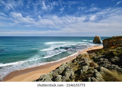 Panoramic vista of the Twelve Apostles on the Great Ocean Road in Victoria - Shutterstock ID 2146155773