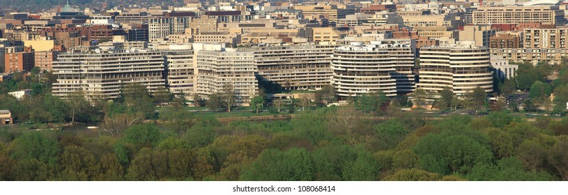 Panoramic Of The Watergate Hotel  In Washington, DC