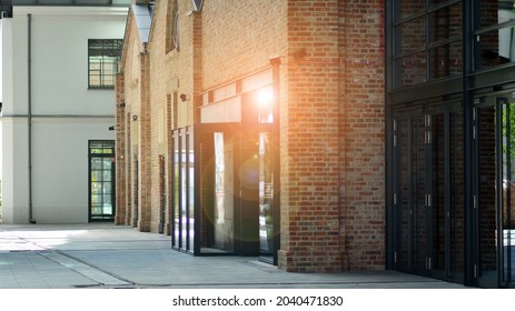 Panoramic Windows Of New Commercial Premises. Commercial Property In Development Standard For Rent.