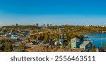 A panormaic view of the city of Yellowknife as seen from the Bush Pilot