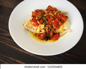 Pan-seared Cod In White Wine, Tomato And Basil Sauce