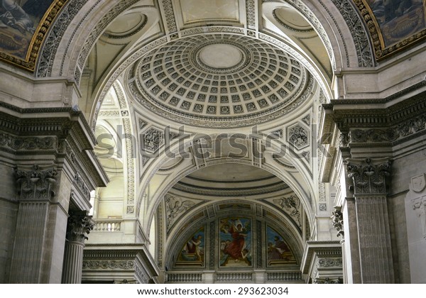 Pantheon Interior Mausoleum Paris France One Stock Image