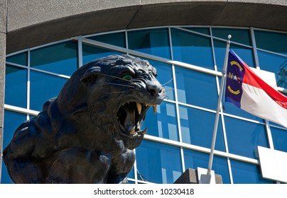 Panther Statue At Carolina Panthers Stadium Entrance