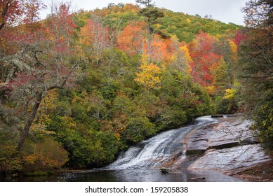 Panthertown Valley waterfall near Lake Toxaway, North Carolina