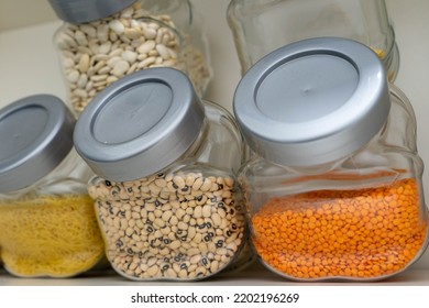 Pantry Organization, Vegetables In Glass Jars