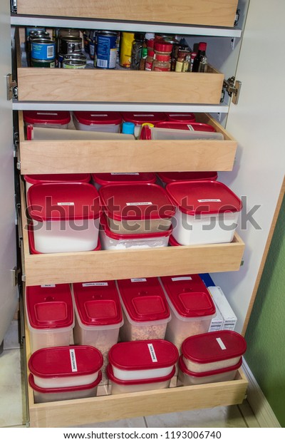 Pantry Sliding Drawers Stock Photo Edit Now 1193006740