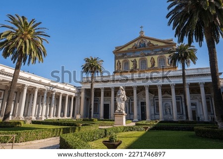 The Papal Basilica of Saint Paul Outside the Walls is one of the four papal basilicas of Rome. It rises along the Via Ostiense, in the district of the same name, near the left bank of the Tiber.