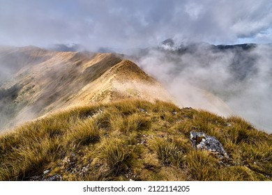 Paparoa National Park, New Zealand - December 25 2020: Cloudy Ridgeline from Croesus Knob - Shutterstock ID 2122114205