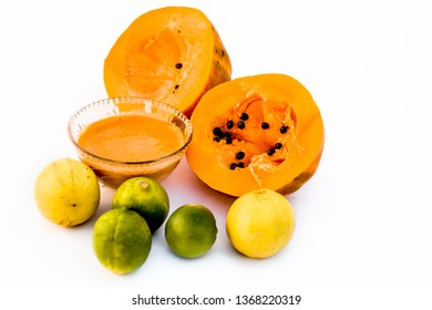 Papaya Face Pack Isolated On White I.e.