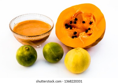 Papaya Face Pack Isolated On White I.e.