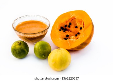 Papaya Face Pack Isolated On White I.e.