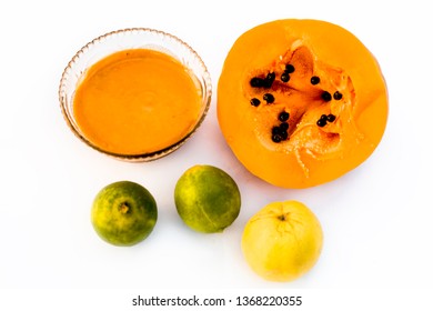 Papaya Face Pack Isolated On White I.e.