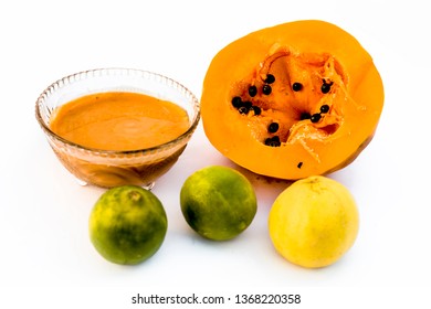 Papaya Face Pack Isolated On White I.e.