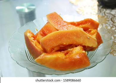 Papaya Fruit. Papaya Chunks. Fruit.