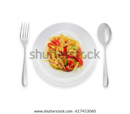 Image, Stock Photo chilli prawn linguine Food