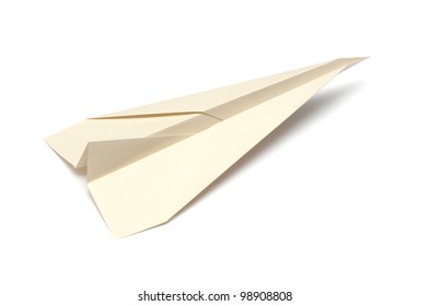 Paper Airplane On White Background