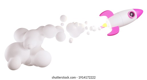 Paper art style of rocket launch in the sky on a blue background with copy space, Easy to use by print a special offer or add your own logo, images, and text, whatever you want, 3D rendering design - Powered by Shutterstock