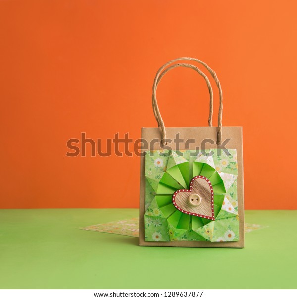 Paper Bag Decorated Valentines Day Star Stock Photo Edit Now