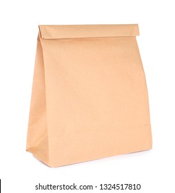 Paper Bag Isolated On White. Mockup For Design