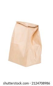 Paper Bag Isolated On White Background, Side View