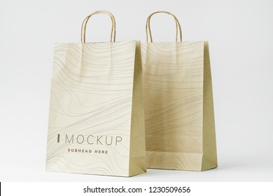 Paper bag mockup on the table