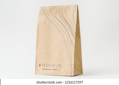 Paper bag mockup on white background