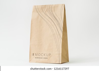 Paper Bag Mockup On White Background