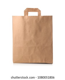 Paper Bag On White Background. Food Delivery Service