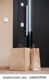 
Paper bags with delivery at the doorstep of a customer’s house