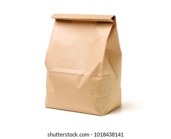 Paper bags on white background - Shutterstock ID 1018438141