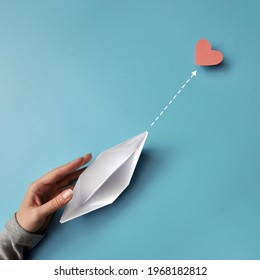 The Paper Boat, The Heart, And The Path To The Heart. A Symbol Of The Desire To Achieve Love
