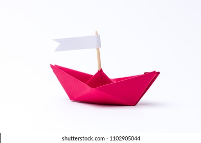 Paper Boat Isolated On White