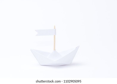 Paper Boat Isolated On White