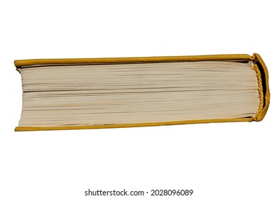 Paper Book Side View Is Isolated On A White Background. High Quality Photo