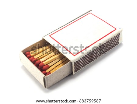 paper box with matches,isolated white background