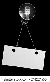 Paper Card Hanging On Suction Cup