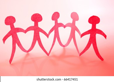 Paper Chain People Holding Hands