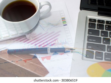 Paper Chart Computer On Table Stock Photo 303806519 | Shutterstock