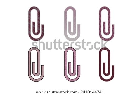 paper clip red icon symbol with texture