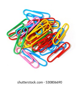 Paper clips isolated on white background - Shutterstock ID 530806690