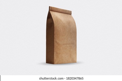 Paper Coffee Bag Mockup Design 3d Rendering