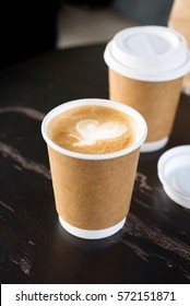 Paper Coffee Cup With Paper Bag Ready To Go Or Take Away Coffee