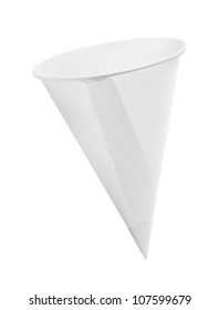 Paper Cone Cup Isolated On White Background