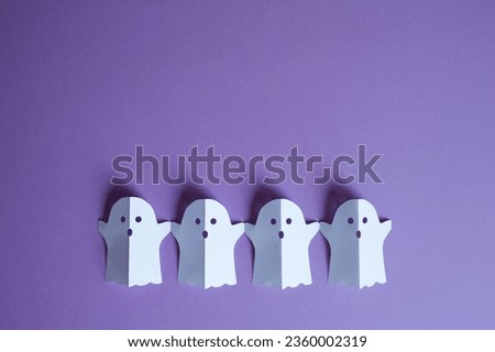 paper craft for kids. DIY paper parts ghost for halloween decoration garlands. create art for children