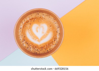 Download Latte Art In Yellow Coffee Cup Images Stock Photos Vectors Shutterstock PSD Mockup Templates