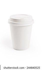 Paper Cup Isolated On White. Coffee To Go.