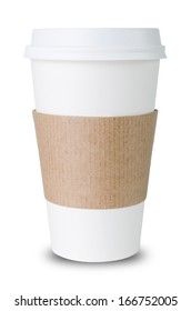 Paper cup with Sleeve ioslated before white background