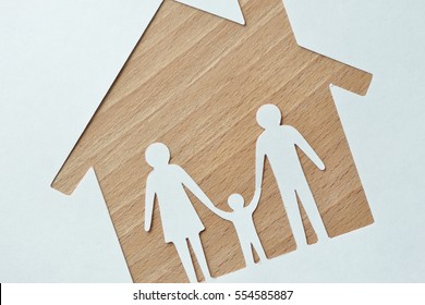 Paper Cut Of Family And House