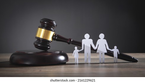 Paper Cut Family, Judge Gavel. Family Law